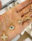 Fashion Eyelashes Golden Hollow Diamond Eye Alloy Necklace