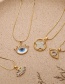 Fashion Eyelashes Golden Hollow Diamond Eye Alloy Necklace