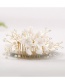 Fashion White Crystal Flower Comb