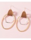 Fashion Golden Leather Circle Sand Silver Earrings