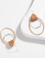 Fashion Golden Leather Circle Sand Silver Earrings