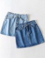 Fashion Light Blue Washed Denim Single Breasted Skirt