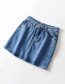 Fashion Light Blue Washed Denim Single Breasted Skirt