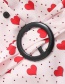 Fashion Pink Love Print Lapel Belt Dress