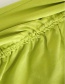 Fashion Yellow-green Pleated Split Skirt