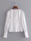 Fashion White Ruffled Pleated X-shirt