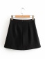 Fashion Black Pleated Double-breasted Skirt