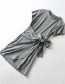 Fashion Gray Round Neck Dress With Irregular Hem