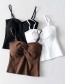 Fashion Coffee Color Knotted Chest Strap (including Chest Pad) T-shirt