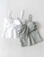 Fashion Gray Front Cross Strap (including Chest Pad) Top