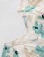 Fashion Beige Floral Print Ruffle Sleeve Dress