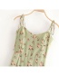 Fashion Green Flower Print Camisole Dress