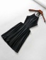 Fashion Black Halter Cutout Lace Dress
