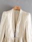 Fashion Khaki Deep V-neck Pleated Jacket