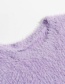 Fashion Purple Furry Stitch Knitted Sweater