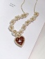 Fashion Red Weaving Pearl Love Necklace