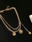 Fashion Golden Double Chain Smiley Necklace