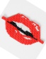 Fashion Pink Bead Woven Lips Accessories