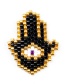 Fashion Black Bead Woven Palm Accessories