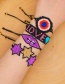 Fashion Purple Hexagon Star Ribbon Love Tassel Rice Bead Braided Leopard Bracelet