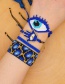 Fashion Suit Blue Eye Crystal Tassel Rice Bead Braided Leopard Bracelet