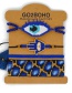 Fashion Blue Eye Crystal Tassel Rice Bead Braided Leopard Bracelet