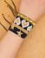Fashion Golden Rice Bead Woven Love Stud Pentagram Bracelet