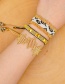Fashion Golden Mizhu Woven Leopard-print Tassel Six-pointed Star Bracelet