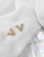 Fashion Golden  Silver Pin Zircon V-shaped Stud Earrings