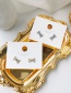 Fashion Golden  Silver Pin Zircon Bow Stud Earrings