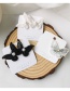 Fashion White Embroidered Butterfly Duckbill Clip