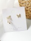 Fashion Golden  Silver Pin Flash Diamond Butterfly Asymmetric Stud Earrings