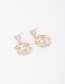 Fashion Golden  Silver Needle Pearl Zircon Earrings