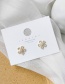 Fashion Golden  Silver Pin Flower Stud Earrings