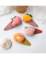 Fashion Strawberry Pink Fabric Embroidery Fruit Hair Clip
