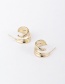Fashion Golden Three-layer Metal Circle  Silver Pin Earrings