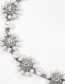Fashion White K Pearl Necklace With Flowers And Diamonds