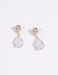 Fashion White Alloy Resin Geometric Earrings