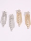 Fashion White K Alloy Flower Tassel Earrings With Diamonds