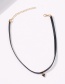 Fashion Black Triangle Oil Drop Leather Necklace