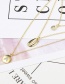 Fashion Golden Alloy Letter A Diamond Shell Multi-layer Necklace