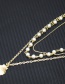 Fashion Golden Alloy Shell Beaded Multi-layer Necklace