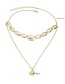 Fashion Golden Alloy Shell Multi-layer Necklace