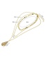 Fashion Golden Natural Shell Alloy Chain Multi-layer Necklace