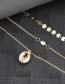 Fashion Golden Natural Shell Alloy Chain Multi-layer Necklace