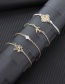 Fashion Golden Four-piece Alloy Flower Bracelet