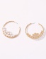 Fashion Golden Alloy Inlaid Pearl C-shaped Earrings