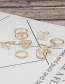 Fashion Golden Alloy Diamond Hollow Geometric Ring Set