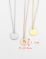 Fashion Steel Color Stainless Steel Engraved Gesture Round Necklace 13mm