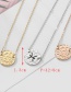 Fashion Steel Color-pisces Stainless Steel Round Hammer Engraved Constellation Necklace 13mm
